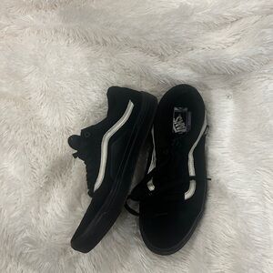 Vans Men’s Black Low-Top Sneakers with White Side Stripe